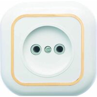 Розетка 1-м СП Валентина РС10-153 10А IP20 бел./зол. Кунцево 7652