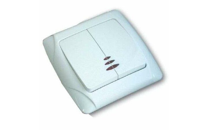 фото - Выключатель 2-кл. СП Маргарита 10А IP20 с подсветкой бел. UNIVersal М0123