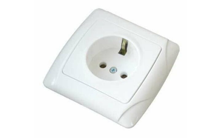 фото - Розетка 1-м СП Маргарита 16А IP20 с заземл. бел. UNIVersal М0028