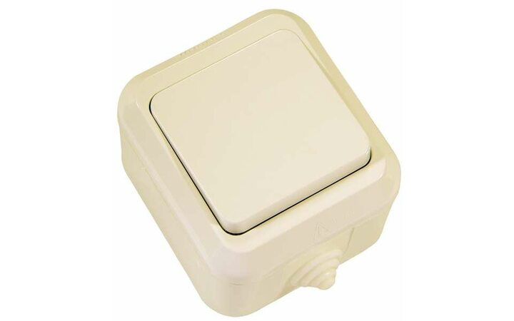 фото - Выключатель 1-кл. ОП 10А IP44 п/герм. крем. Makel 18200