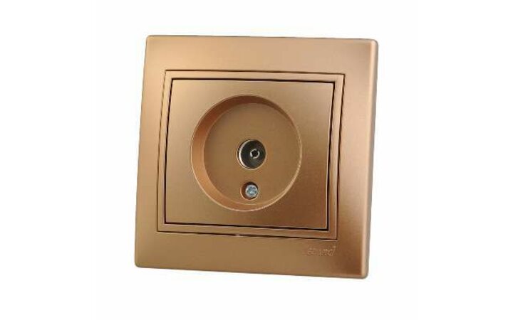 фото - Розетка TV СП Мира оконечная метал. зол. LEZARD 701-1313-130