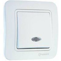 Выключатель 1-кл. СП Lillium 10А IP20 с подсветкой бел./бел. Makel 70021