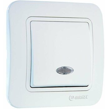 фото - Выключатель 1-кл. СП Lillium 10А IP20 с подсветкой бел./бел. Makel 70021