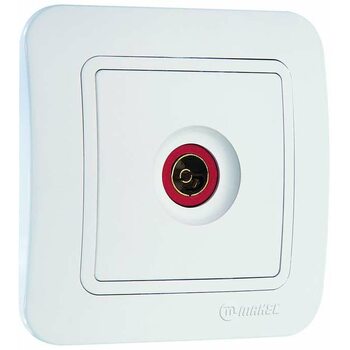 фото - Розетка TV 1-м СП Lillium 16А IP20 бел./бел. Makel 70007