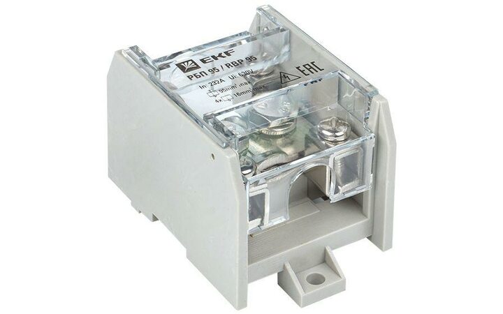 фото - Блок распределительный проходной РБП 95 (1х95-4х16кв.мм) 232/100А PROxima EKF RBP-95-100