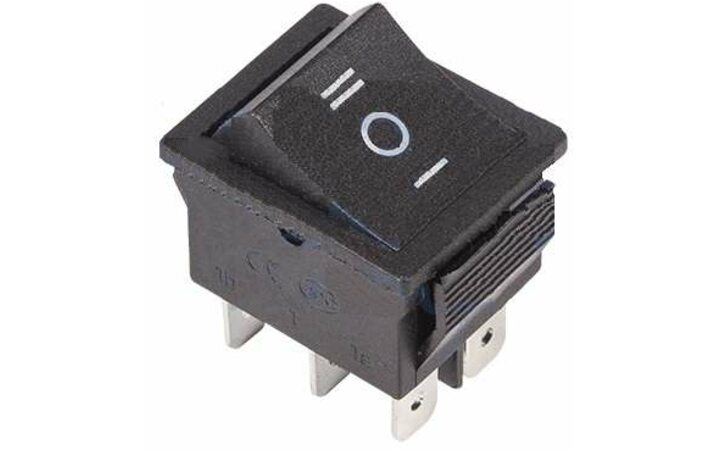 фото - Выключатель клавишный 250В 15А (6с) (ON)-OFF-(ON) с нейтралью (RWB-508 SC-767) черн. Rexant 36-2370