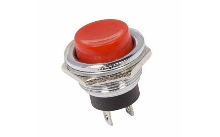 фото - Выключатель-кнопка металл 220В 2А (2с) (ON)-OFF d16.2 красн. (RWD-306) Rexant 36-3351