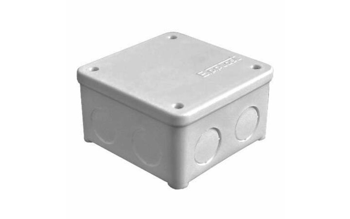 фото - Коробка распределительная ОП 85х85х45мм IP54 7 выходов без гермовводов крышка на винтах сер. Epplast 135132