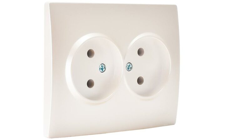 фото - Розетка 2-м СП Karina 16А IP20 без заземл. термопласт жемчуж./бел. перламутр. LEZARD 707-3000-128B