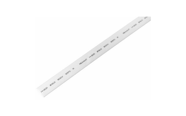 фото - Трубка термоусадочная 12.0/6.0 1м бел. REXANT 21-2001