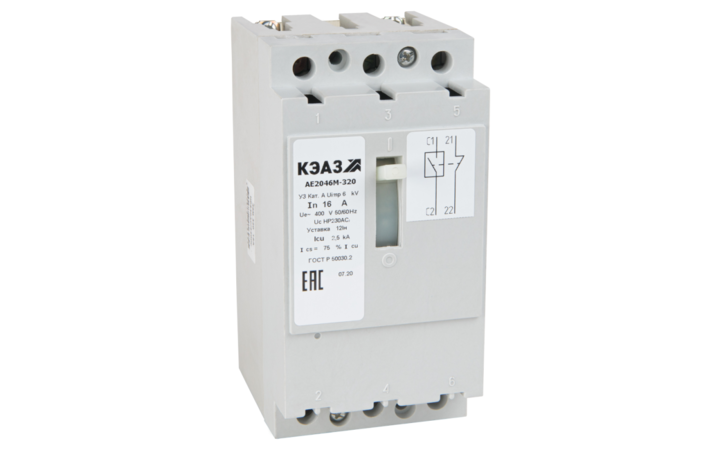 фото - Выключатель автоматический 16А 12Iн АЕ2046М-100 У3 400В AC КЭАЗ 104617