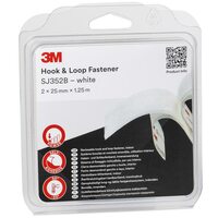 Застежка самоклеющаяся крючок/петля SJ352B адгезив каучук 25ммх1.25м бел. 3М 7100123727