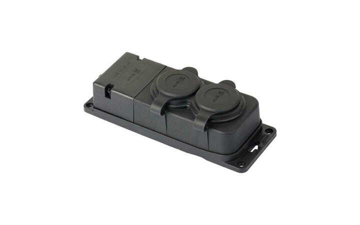 фото - Розетка 2-м 16А IP44 2P+PE 230В с защ. крышками каучук PROxima EKF RPS-018-16-230-44-r
