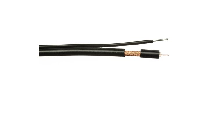 фото - ELETEC Кабель коаксиальный RG-59 B/U OUTDOORэкран 112%, черный, с тросом, 500 м (03-070)