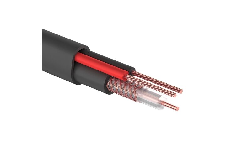 фото - ELETEC Кабель комбинированный RG-59 MICRO+2x0.75 мм2 75 Ом, черный, 100 м (04-605)