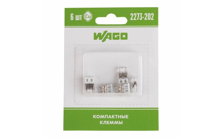 фото - Электроснабжение Клемма 2-х проводная для распред. короб. (без п) 2273-202 (уп.6шт) WAGO 07-5131-06