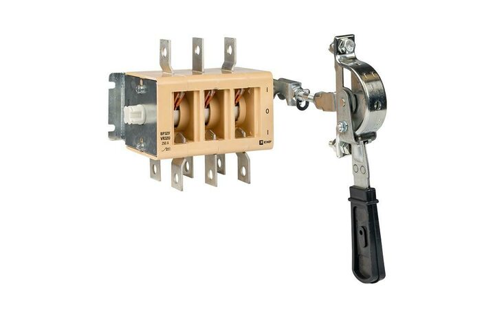 фото - Выключатель-разъединитель ВР32У-35A71240-R 250А 2 напр. с дугогасит. камерами с передней смещенной рукояткой MAXima EKF uvr32-35a71240-r
