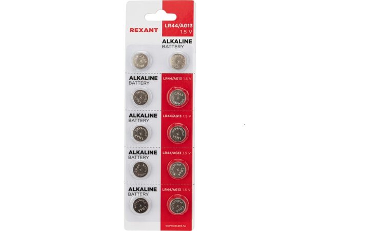 фото - REXANT LR44, AG13, LR1154, G13, A76, GP76A, 357, SR44W (30-1028)