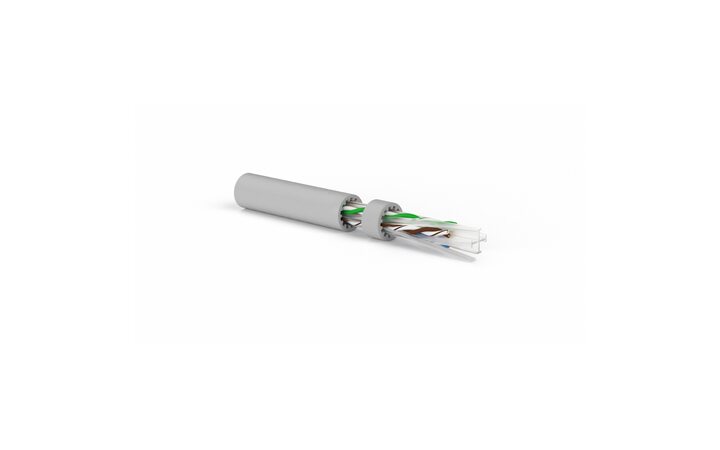 фото - Hyperline UUTP4-C6A-S23-IN-LSZH-GY-500, бухта 500м