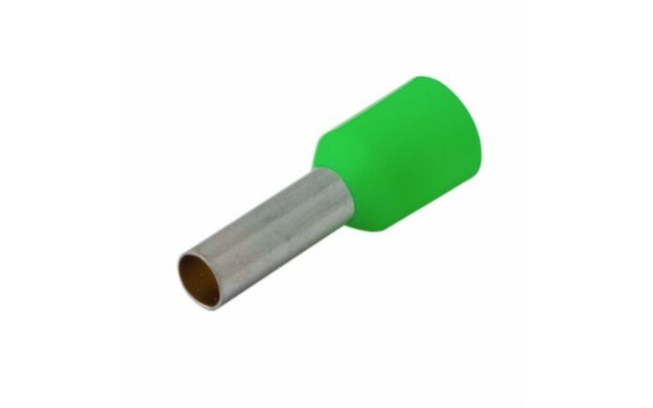фото - REXANT Наконечник штыревой втулочный изолированный F-12 мм 6 мм² (НШВи 6.0-12 / Е 6,0-12/E6012) зеленый (08-0823)