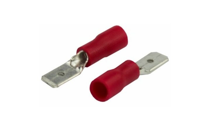 фото - REXANT Клемма плоская изолированная РПи-п 1.5-(4.8)/РПИп 1,25-5 штекер 4.8 мм 0.5-1.5 мм² красная (08-0312)