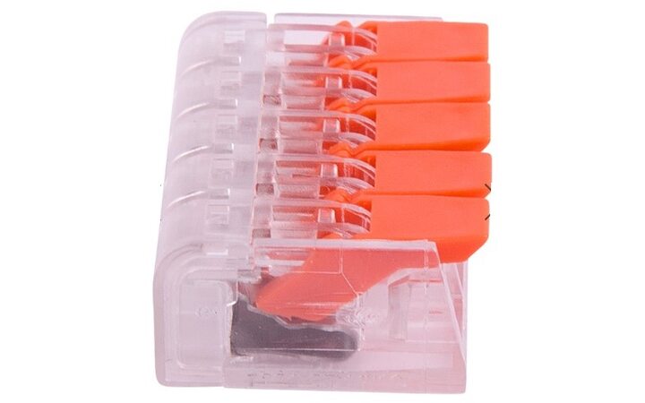 фото - REXANT Универсальная компактная клемма СМК 221-415, 5-прoводная до 4,0 мм² (пакет 5 шт/уп) (07-5210)