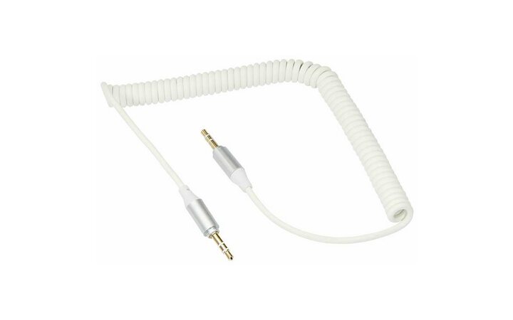 фото - REXANT Аудиокабель AUX 3.5 мм шнур спираль 1 м белый (18-4014)
