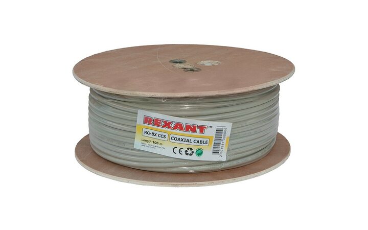 фото - REXANT RG-8X 100м. серый (01-2021) бухта 100м