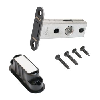 фото - Аллюр АРТ L45-8M-R18 BL матовый черный магнитная овал.торц.планка Защёлка (100)