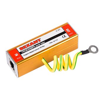 фото - Грозозащита информационного кабеля, гнездо 8Р8С (RJ-45) - гнездо 8Р8С (RJ-45) (1шт/уп) REXANT (06-0119-C)