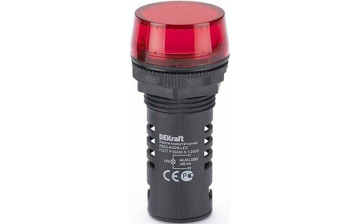 фото - Лампа коммутац. ADDS 22мм LED 220В AC/DC ЛK-22 красн. SchE 25119DEK