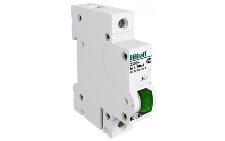 фото - Лампа сигнальная на DIN-рейку 1p зел. SchE 18004DEK