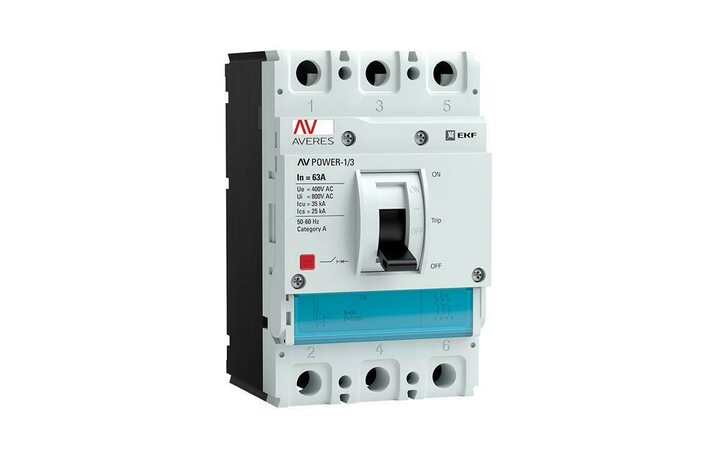 фото - Выключатель автоматический 3п 63А 35кА AV POWER-1/3 TR AVERES EKF mccb-13-63-TR-av