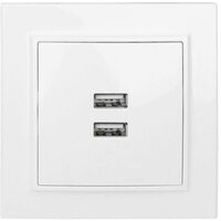 Розетка USB 2-м СП Минск 2.1А бел. EKF ERR-2USB-100