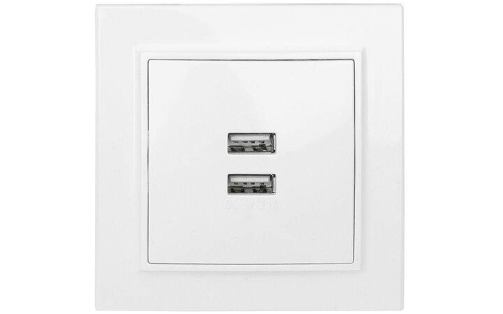 фото - Розетка USB 2-м СП Минск 2.1А бел. EKF ERR-2USB-100