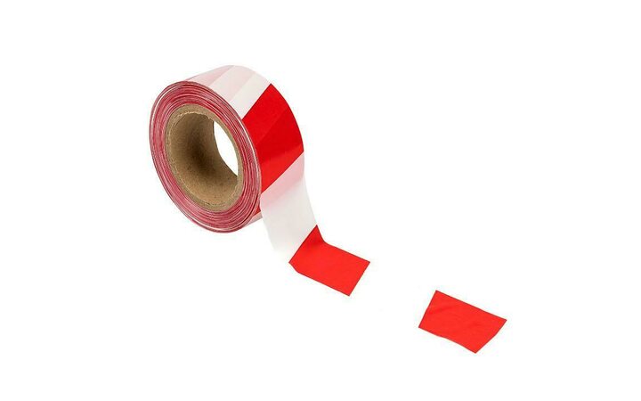 фото - Лента оградительная ЛО 'Красно-белая' 75х200 Basic EKF lo-75x200-bas