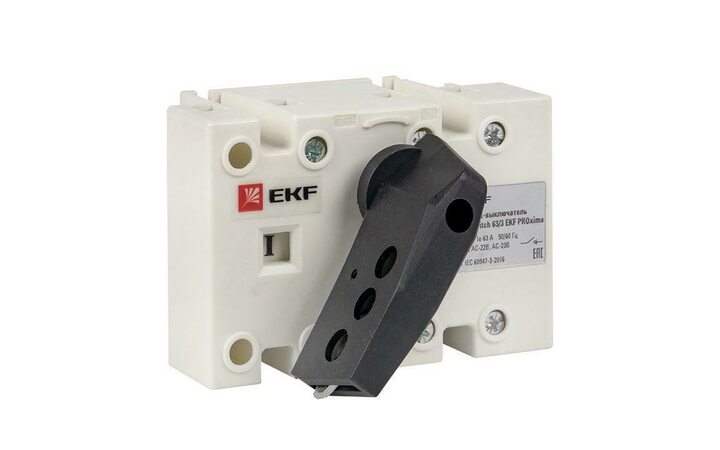 фото - Рубильник-выключатель 3п 63А с рукояткой управления для прямой установки PowerSwitch PROxima EKF psds-63-3