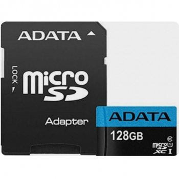 фото - ADATA AUSDX128GUICL10A1-RA1 MicroSDXC Class 10 UHS-I A1 100/25 MB/s (SD адаптер)