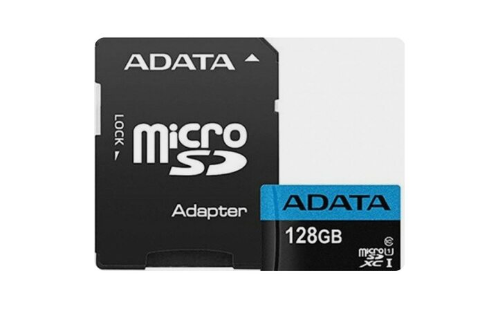 фото - ADATA AUSDX128GUICL10A1-RA1 MicroSDXC Class 10 UHS-I A1 100/25 MB/s (SD адаптер)