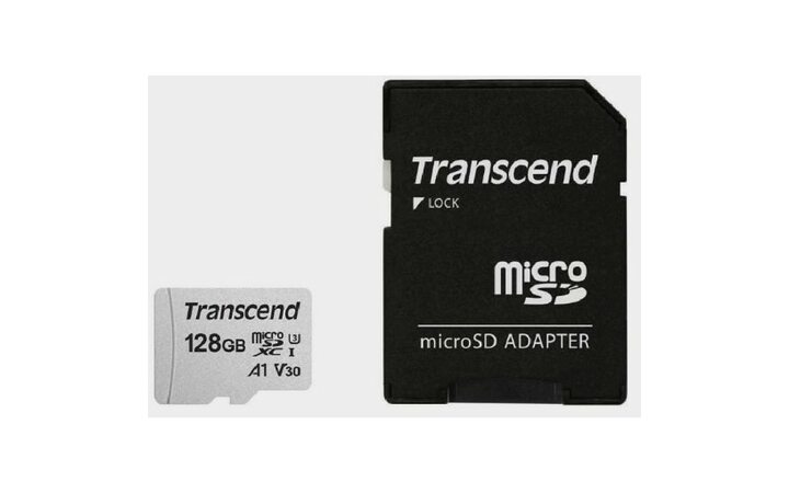 фото - Transcend TS128GUSD300S-A microSDXC Class 10 U3, V30, A1 300S + адаптер