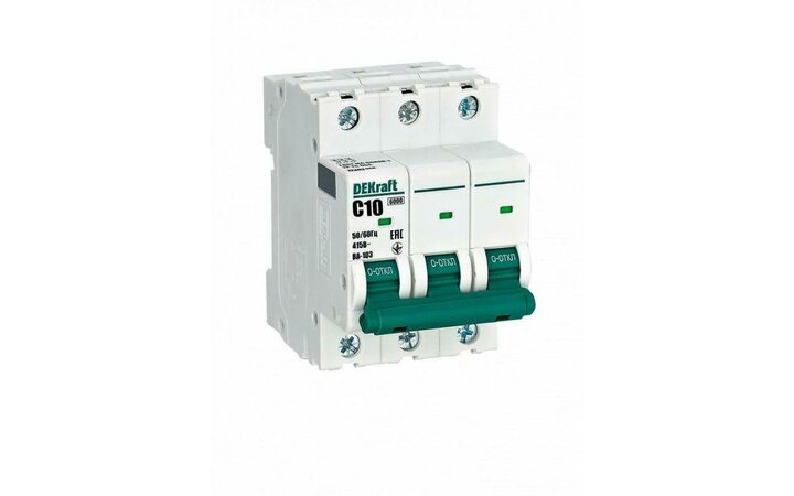 фото - Выключатель автоматический модульный 3п С 10А 6кА ВА-103 SchE 12303DEK