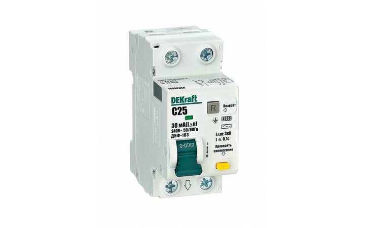 фото - Выключатель автоматический дифференциального тока АВДТ 1Р+N 25А 30мА тип AC х-ка C ДИФ-103 4.5кА Sche 16054DEK