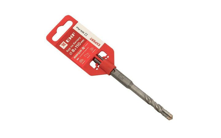 фото - Бур по бетону SDS-plus 8х110мм 4 резца 4S спираль Expert EKF db-8-110-4x4