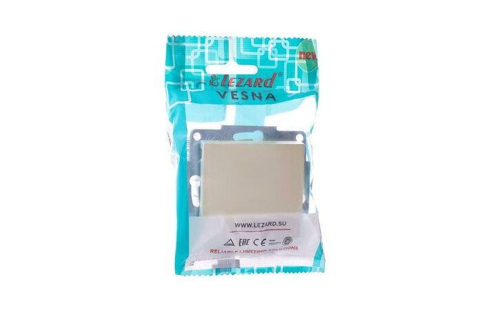 фото - Выключатель 1-кл. СП Vesna с индикацией механизм крем. LEZARD 742-0388-111