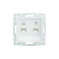 Розетка компьютерная + телефонная 1-м СП Vesna механизм бел. LEZARD 742-0288-143