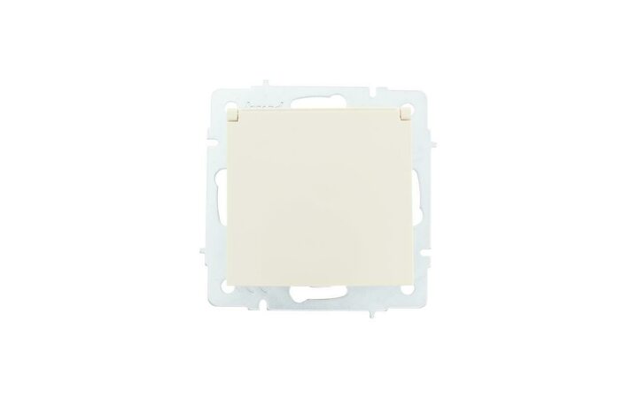 фото - Розетка 1-м СП Vesna с заземл. с крышкой ПБТ механизм кремов. LEZARD 742-0388-123B