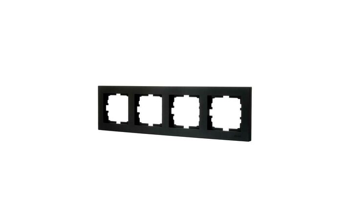 фото - Рамка 4-местн. горизонт. VESNA черн. бархат LEZARD 742-4200-149
