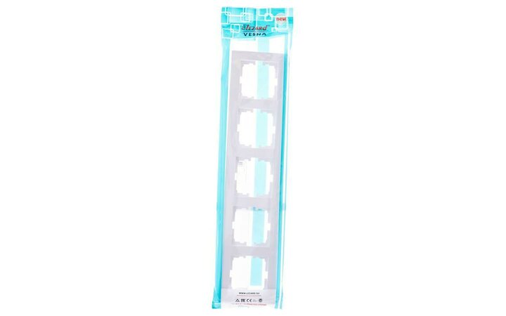 фото - Рамка 5-местн. горизонт. VESNA бел. LEZARD 742-0200-150