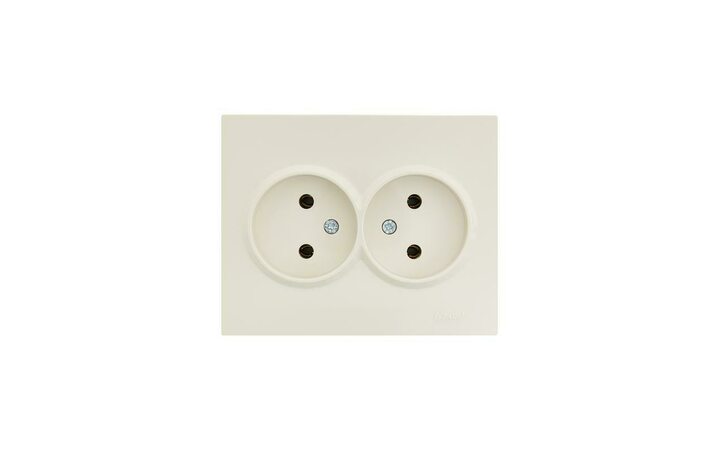 фото - Розетка 2-м СП VESNA без заземл. ПБТ кремов. LEZARD 742-0300-128B