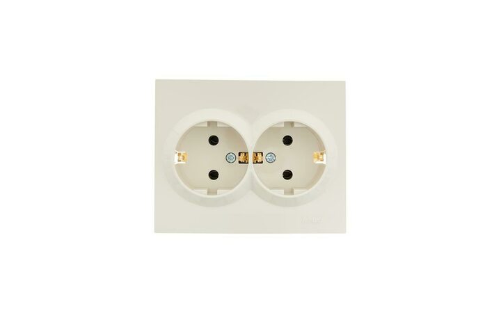 фото - Розетка 2-м СП VESNA с заземл. ПБТ кремов. LEZARD 742-0300-127B